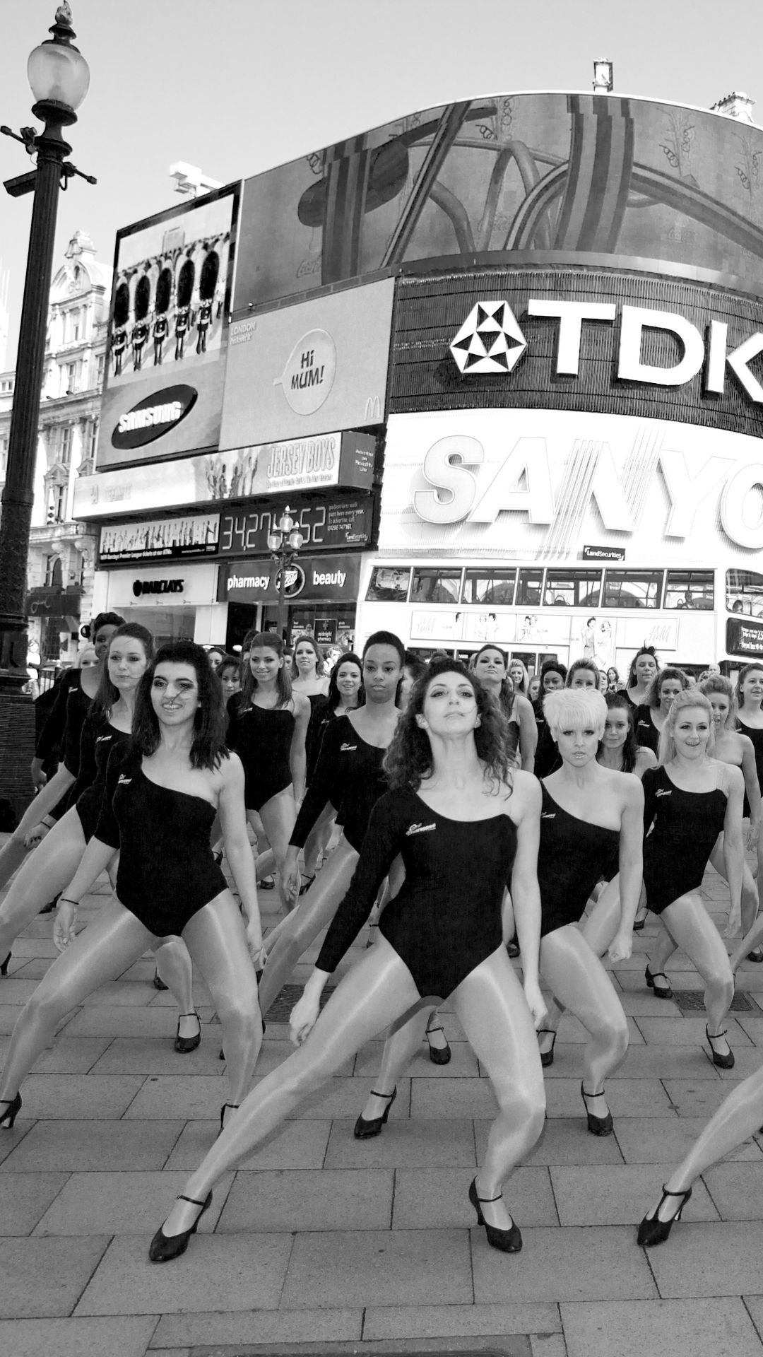 A flash mob in Leicster Square