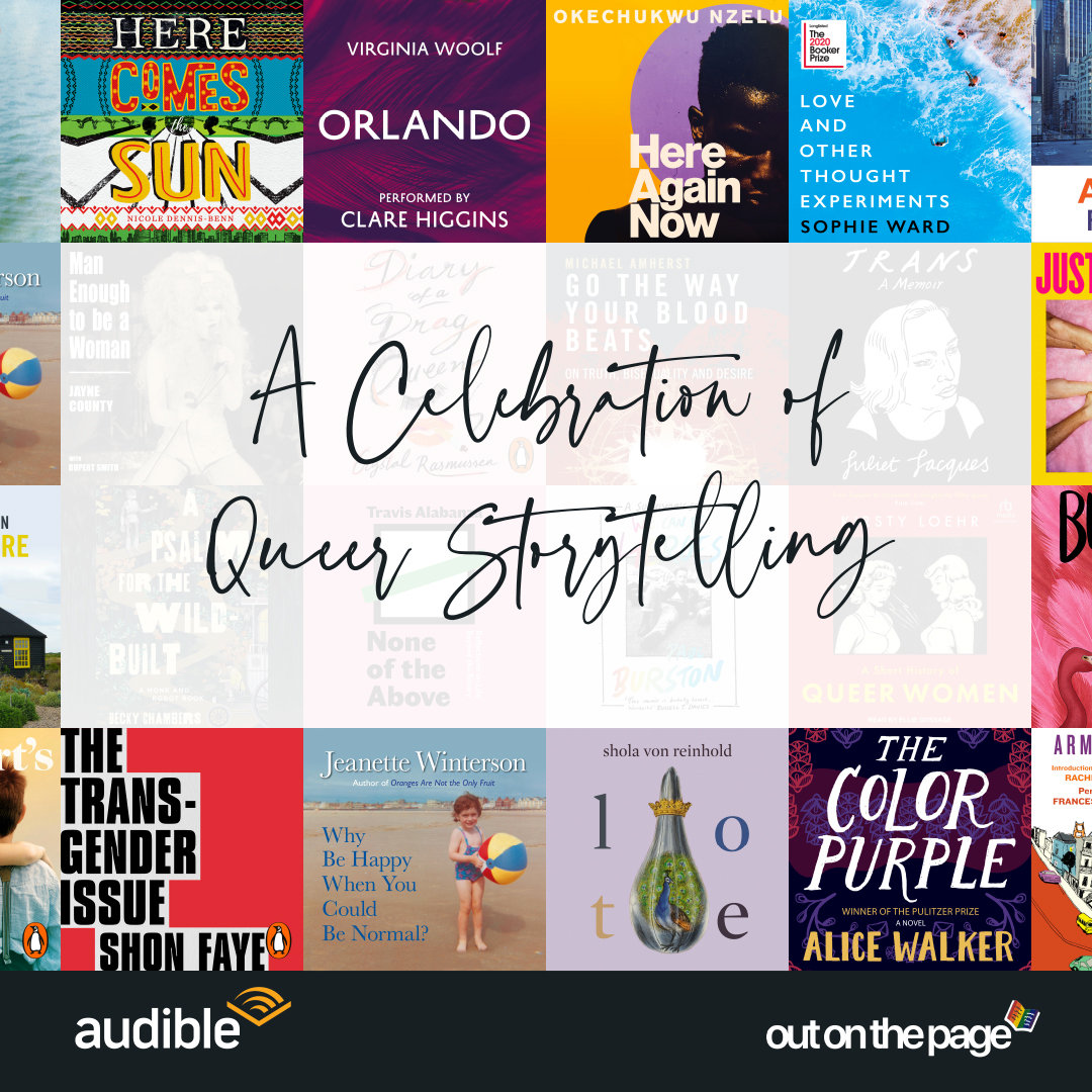 A collage of book covers written by Queer storytellers