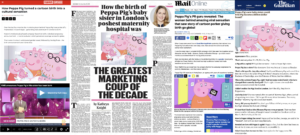 Journalists praise Mummy Pig’s Pregnancy campaign as “the greatest marketing coup of the decade”